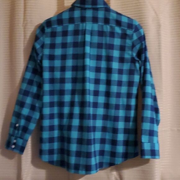 Vineyard Vines relaxed Buffalo button down flannel teal navy 10 - Picture 6 of 7